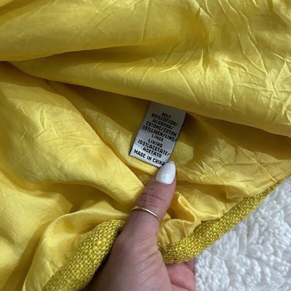 Anthropologie Tibi Sz 2 Yellow Linen Swing Blazer Cropped Chic Career Wow Y2K - Picture 6 of 8